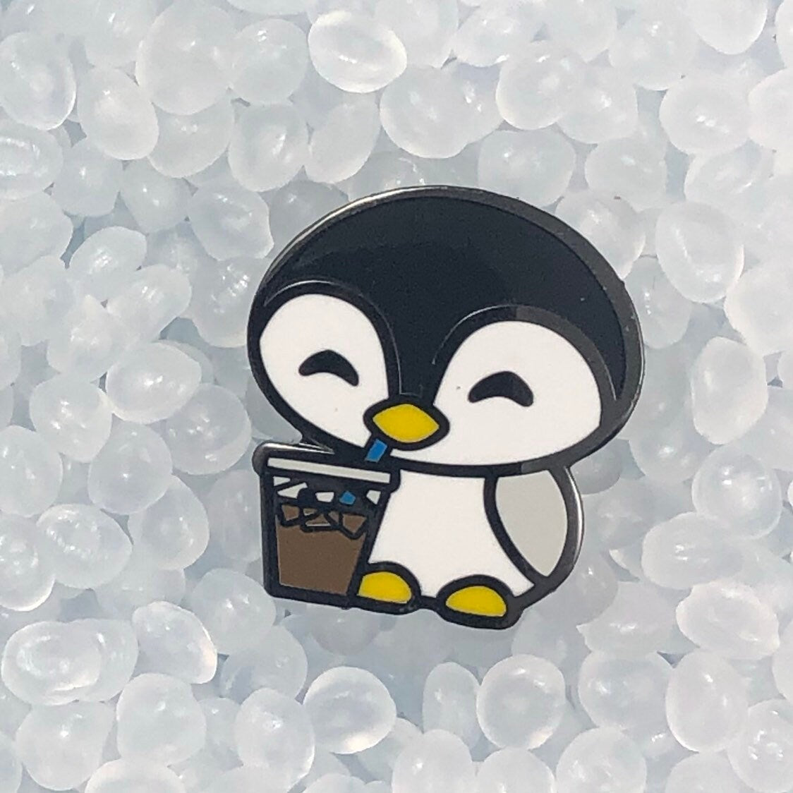Cold Brew Crew - Pengy - Penguin Enamel Pin, Cartoon Penguin Pin, Cold Brew Art, Penguin Art, Penguin Birthday Gift, Penguin Lover