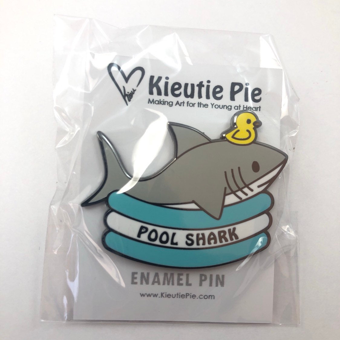 Pool shark hard enamel pin, shark pin, rubber ducky pin, cute shark, punny pin