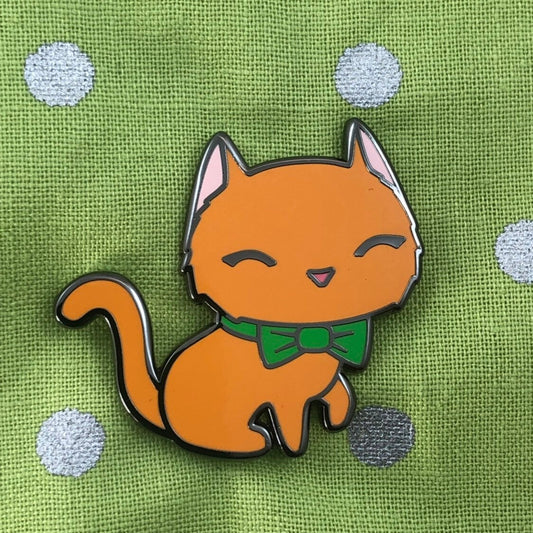 Orange Cat Enamel Pin, Cartoon Cat Pin, happy Cat Pin, Cat Art Pin, Cute Cat Gift