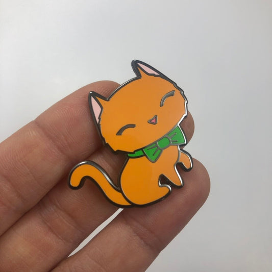 Orange Cat Enamel Pin, Cartoon Cat Pin, happy Cat Pin, Cat Art Pin, Cute Cat Gift