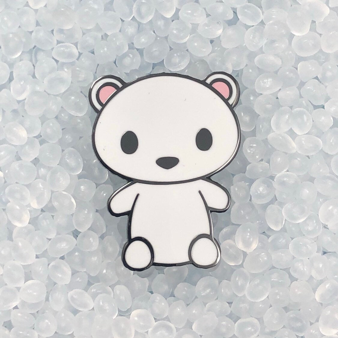 Cold Brew Polar Bear Hard Enamel Pin, Cute Cartoon Polar Bear Pin, Polar Bear Cartoon Art, Polar Bear Gift, Polar Bear Pin