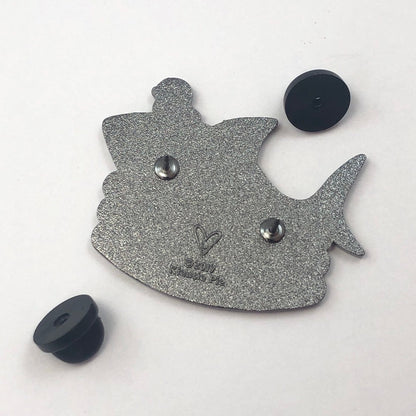 Pool shark hard enamel pin, shark pin, rubber ducky pin, cute shark, punny pin