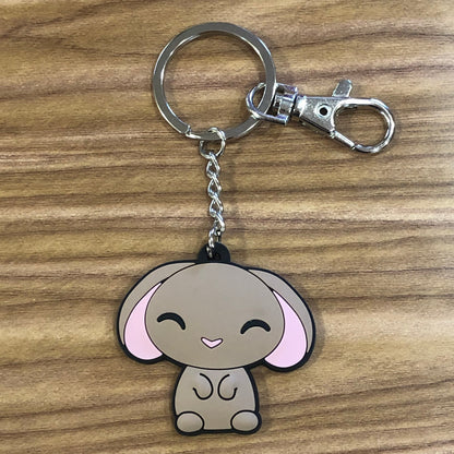 Cocoa Bunny keychain - bunny keychain, cute bunny rabbit, Cartoon bunny charm, brown bunny Gift, chibi bunny keyring
