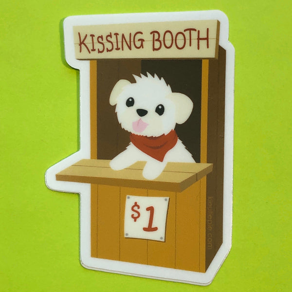 Kissing Booth Puppy Durable Weatherproof Die Cut Matte Vinyl Sticker - car decal, water bottle sticker, laptop sticker