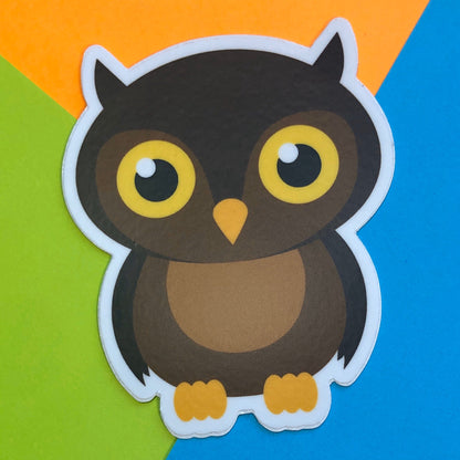 Owl Durable Weatherproof Die Cut Matte Vinyl Sticker - car, water bottle, laptop