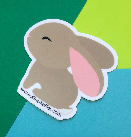 Cocoa Bunny Durable Weatherproof Die Cut Matte Vinyl Sticker - car decal, water bottle sticker, laptop sticker