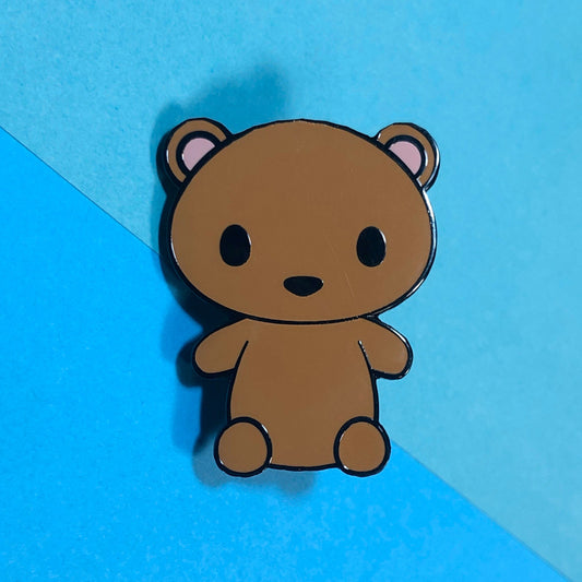 Teddy Bear Enamel Pin, Cute Bear Pin, Bear Art Pin, Cartoon Bear Pin, brown bear pin