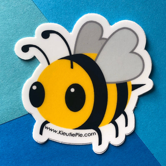 BEE! Durable Weatherproof Die Cut Matte Vinyl Sticker - car decal, water bottle sticker, laptop sticker