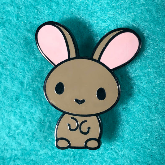 Cocoa Bunny Enamel Pin, All Ears Bunny, Brown Rabbit Pin, Bunny Art, Bunny cartoon, Pet Rabbit Pin, Bunny Love