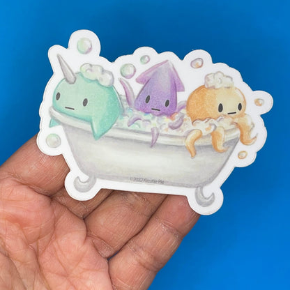 Bath Time! - Durable Weatherproof Die Cut Matte Vinyl Sticker - car, water bottle, laptop