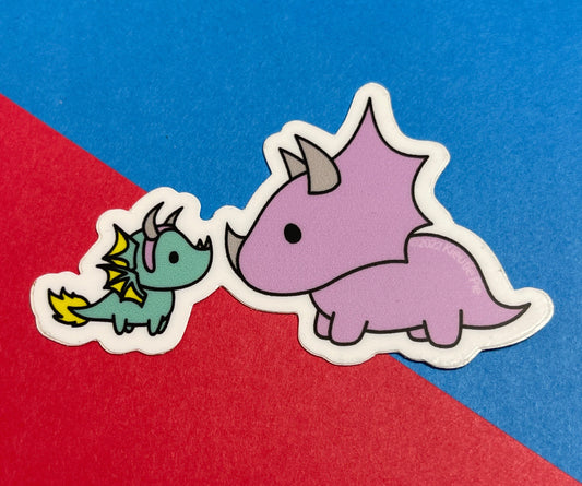 Triceratops (Imposter Syndrome ) Durable Weatherproof Die Cut Matte Vinyl Sticker - car, water bottle, laptop